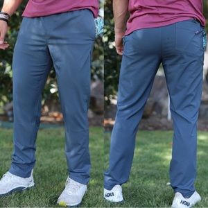 Burlebo River Rock Performance Pants Gray Stretch Athleisure Mens S